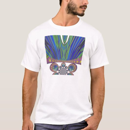 African Blue Lila Decoration Art Design Print T-Shirt (Vorderseite)