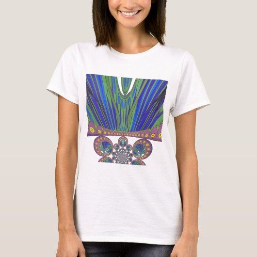 African Blue Lila Decoration Art Design Print T-Shirt (Vorderseite)