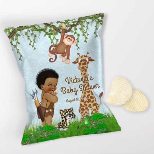 African Boy Safari Baby Dusche Chip Bag Wrapper Flyer
