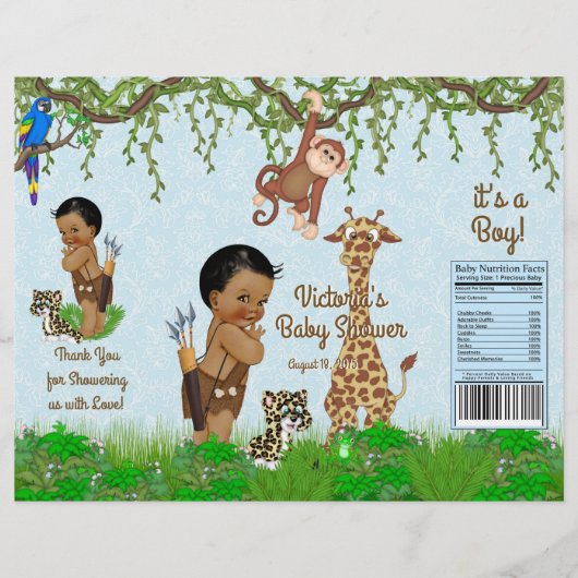 African Boy Safari Baby Shooter Chip Bag Wrapper Flyer (Vorne)