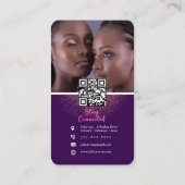African Braid Hairstylist Purple & Glitter Gold Visitenkarte (Rückseite)