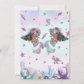 African Brown Mermaids Twins Sisters Birthday Einladung (Rückseite)