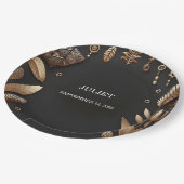 African Brown Traditional Nigeria Brautparty Pappteller (Schrägansicht)