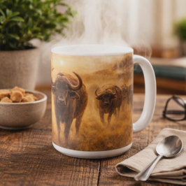 African Buffalo Herd Strength & Unity Wildlife Art Kaffeetasse