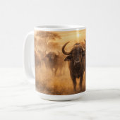 African Buffalo Herd Strength & Unity Wildlife Art Kaffeetasse (Vorderseite Links)