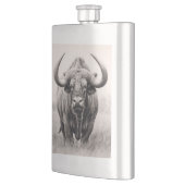 African Buffalo Pencil Zeichnend Flachmann (Links)
