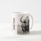 African Buffalo Pencil Zeichnend Kaffeetasse (VorderseiteRechts)