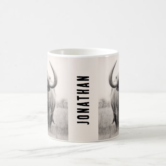 African Buffalo Pencil Zeichnend Kaffeetasse (Mittel)