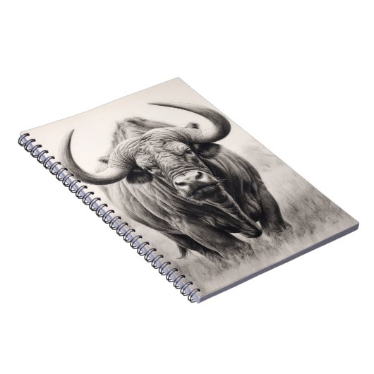 African Buffalo Pencil Zeichnend Notizblock (Rechte Seite)