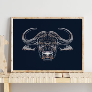 African Buffalo Print   African Buffalo Print Poster