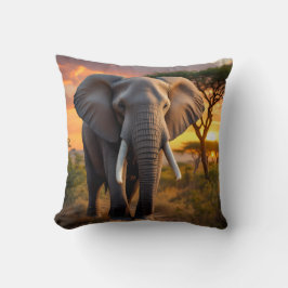 African Bull Elephant Pillow Kissen