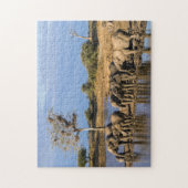 African Bush Elephant (Loxodonta Africana) Herd Puzzle (Vertikal)