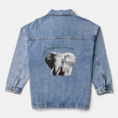 African Bush Elephant Zeichnend Jeansjacke (Rückseite)