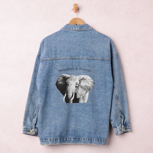 African Bush Elephant Zeichnend Jeansjacke (Hangar)