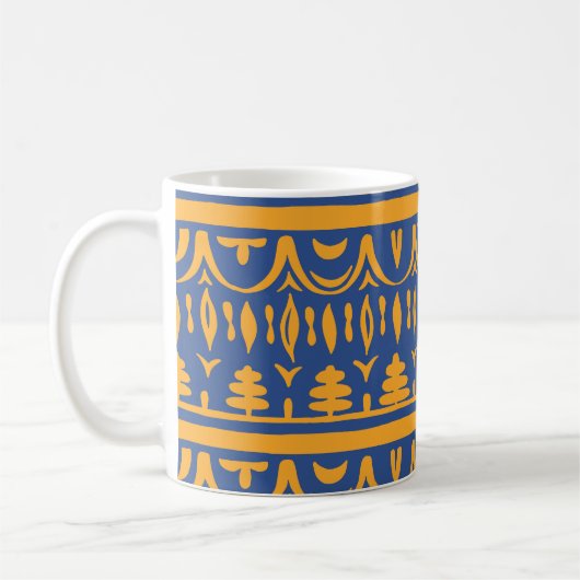 African Chevrons: Ethnic Tribal Pattern Kaffeetasse (Links)