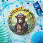 African Chimpanze Birthday Pappteller (Party)