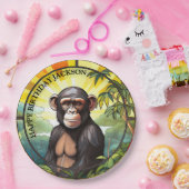 African Chimpanze Birthday Pappteller (Party)