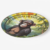 African Chimpanze Birthday Pappteller (Schrägansicht)