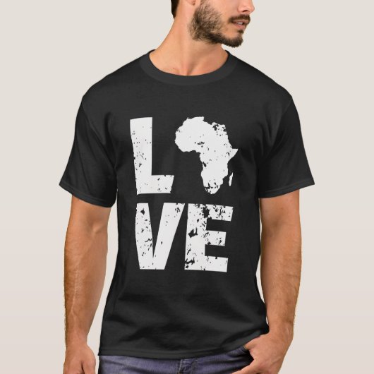 African Continent Map I Love Africa T-Shirt (Vorderseite)