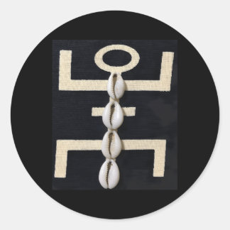 African Cowrie Cowry Muscheln Runder Aufkleber