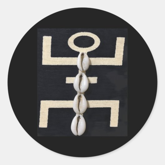 African Cowrie Cowry Muscheln Runder Aufkleber (Vorderseite)