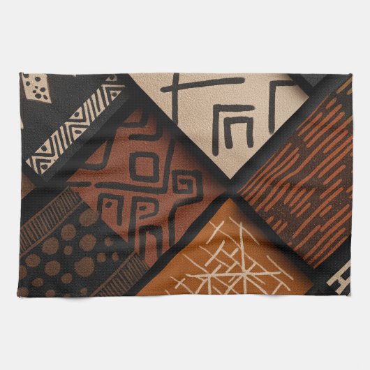 African culture designs on diagonal shapes geschirrtuch (Horizontal)