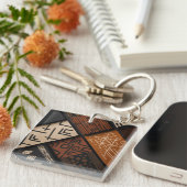 African culture designs on diagonal shapes schlüsselanhänger (Vorderseite rechts)