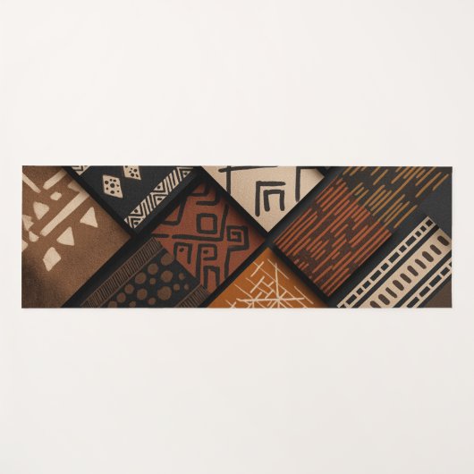 African culture designs on diagonal shapes yogamatte (Vorderseite (Horizontal))