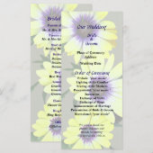 African Daisies Lemon Symphony Wedding Program Programm (Vorne/Hinten)