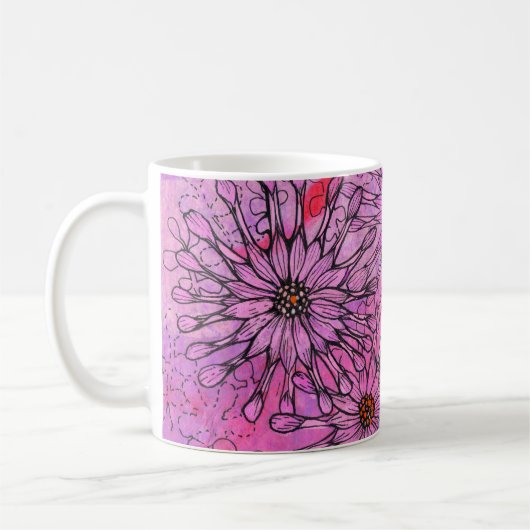 African Daisy Cape Daisies Pink Blume Blumenstrauß Kaffeetasse (Links)