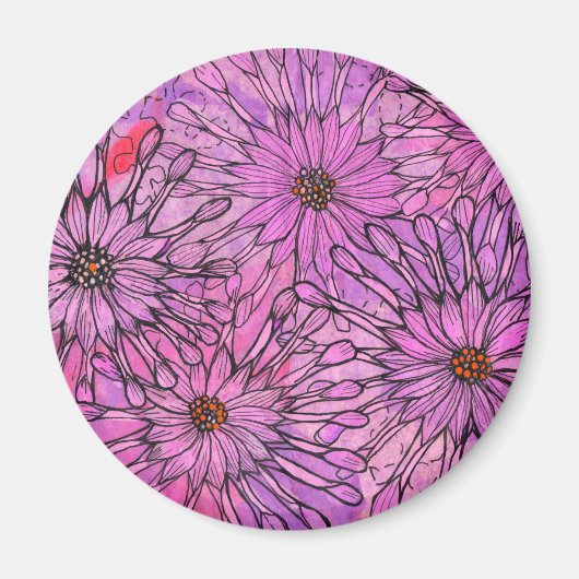 African Daisy Cape Daisies Pink Blume Blumenstrauß Magnet (Vorne)