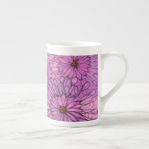 African Daisy Cape Daisies Pink Blume Blumenstrauß Porzellantasse