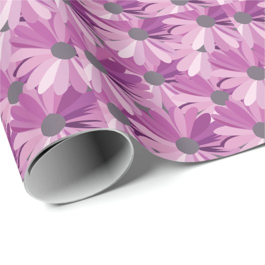 African Daisy Floral Pattern Geschenkpapier (Rolleneckpunkt)