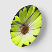 African Daisy Fluorescent Yellow Wall Clock Runde Wanduhr (Winkel)