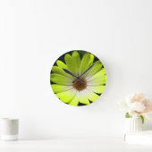 African Daisy Fluorescent Yellow Wall Clock Runde Wanduhr (Zuhause)