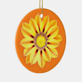African Daisy / Gazania - Orange und Gelb Keramik Ornament (Rechts)