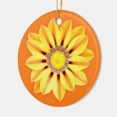 African Daisy / Gazania - Orange und Gelb Keramik Ornament (Links)