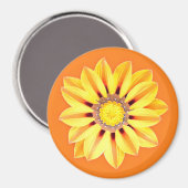 African Daisy / Gazania - Orange und Gelb Magnet (Vorderseite/Rückseite)