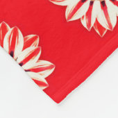 African Daisy / Gazania - Rot und Weiß gestreift Fleecedecke (Ecke)