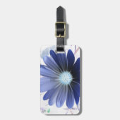 African Daisy Glows Blue Custom Luggage Tag Gepäckanhänger (Vorderseite vertikal)