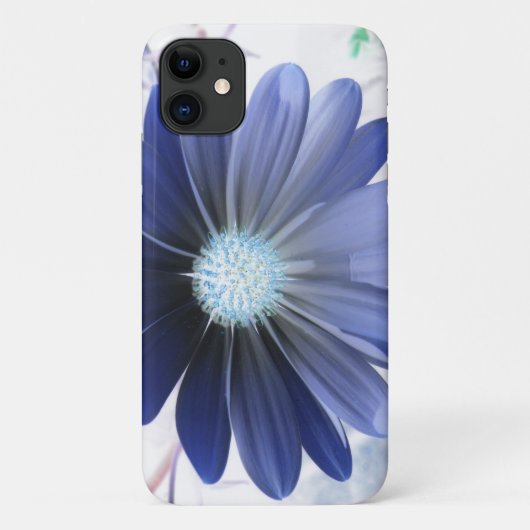 African Daisy Glows Blue iPhone 3 Case (Rückseite)