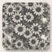 African Daisy Graustufen zeichnend Getränkeuntersetzer (Vorderseite)
