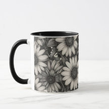 African Daisy Graustufen zeichnend
