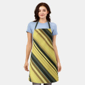 African Daisy Green and Yellow Strip Schürze (Getragen)