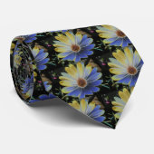 African Daisy Lapis und Gold-Krawatte Krawatte (Gerollt)