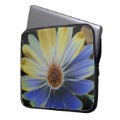 African Daisy Lapis und Gold Laptop Bag Laptopschutzhülle (Vorderseite Links)