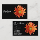 African Daisy - Schwarz Visitenkarte (Vorne/Hinten)
