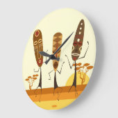 African Dancers Große Wanduhr (Winkel)