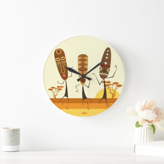 African Dancers Große Wanduhr (Zuhause)