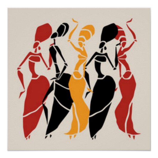 African Dancing Ladies Poster (Vorderseite)